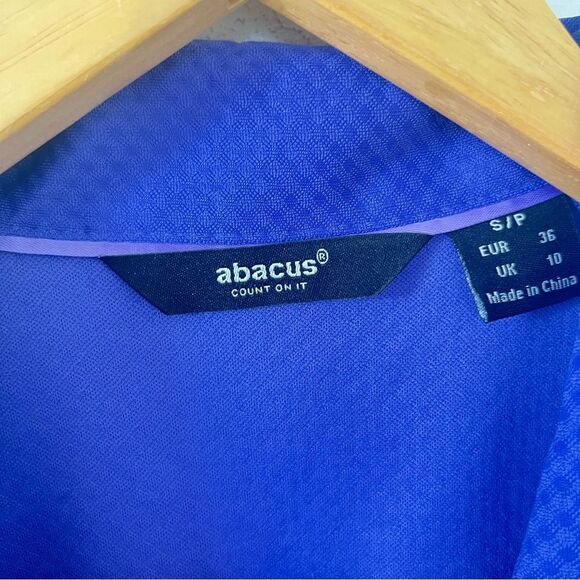 abacus‎ Deep Purple Pearl Buttons Short Sleeve Athletic Polo Shirt - Picture 4 of 8